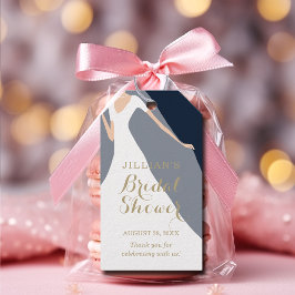 Blå Möhippa i marinblå Tack Presentetikett