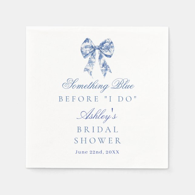 Blå Möhippa, något blått innan jag gör det Pappersservett (Framsidan)