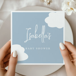 Blå Moln Bebis Baby Shower Himmel Pappersservett