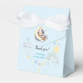 Blå moln Stars och regnbåge Sömnig Nalle Presentaskar