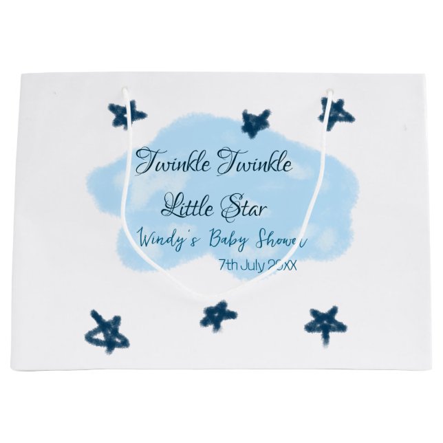 Blå moln, twinkle, lilla stjärnornas baby-sko (Framsidan)