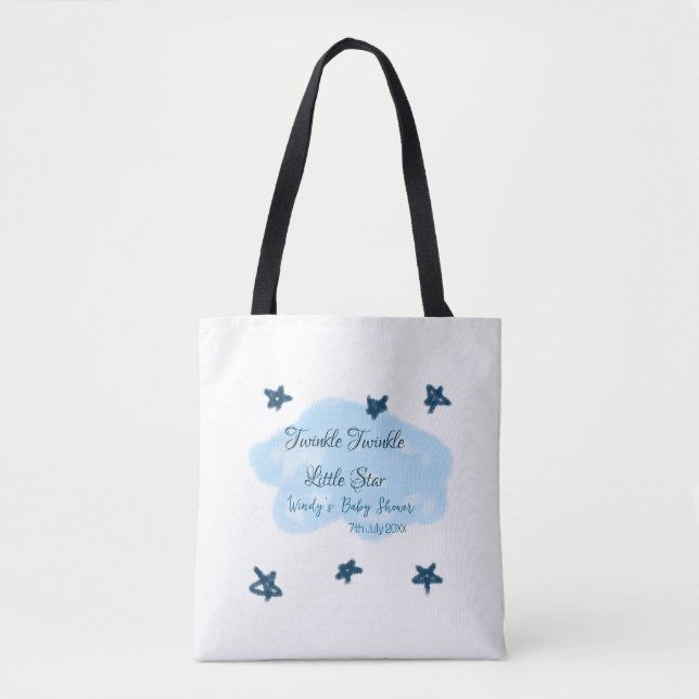 Blå moln, twinkle, lilla stjärnornas baby-sko tygkasse (Framsida)