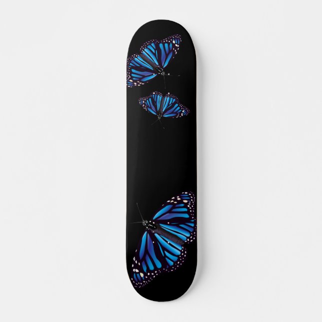 Blå monarch Butterflies Skateboard (Framsida)