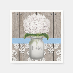 Blå Monogram Hydrangea Murad Glasburk Pappersservett