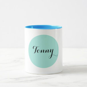 Blå monogram Ringer Combo Mugg