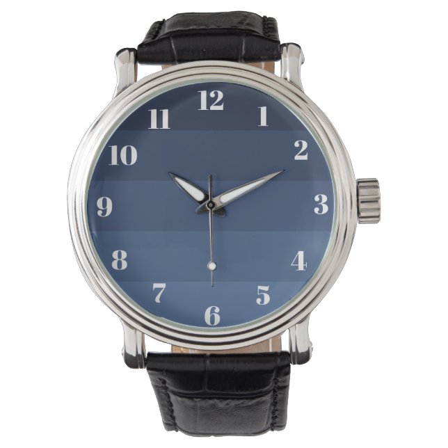 Blå Monokromatisk Armbandsur (Framsida)
