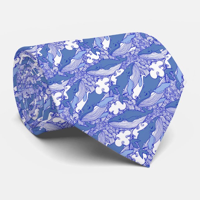 Blå monokromatisk Humpback Whale Slips (Rullad)