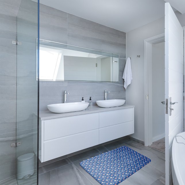 Blå mönster badrumsmatta (Skapare uppladdad)