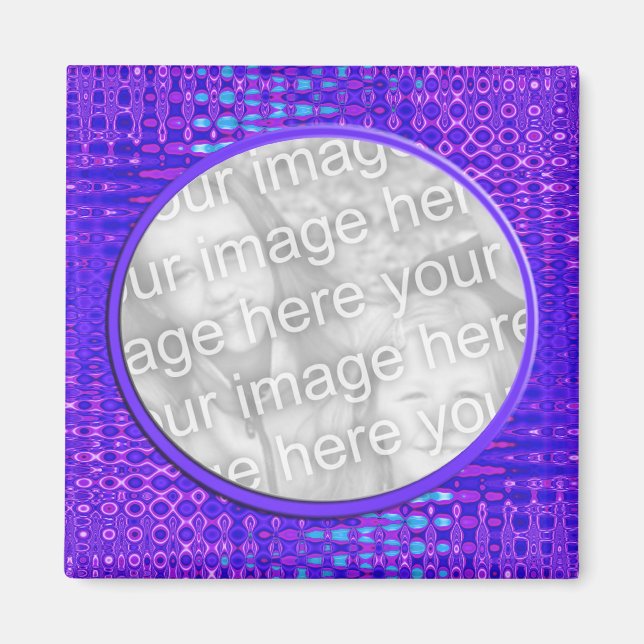 blå mönster-fotoram magnet (Framsidan)