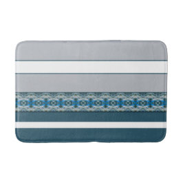 Blå mönster med Grått-dekortecken Badrumsmatta