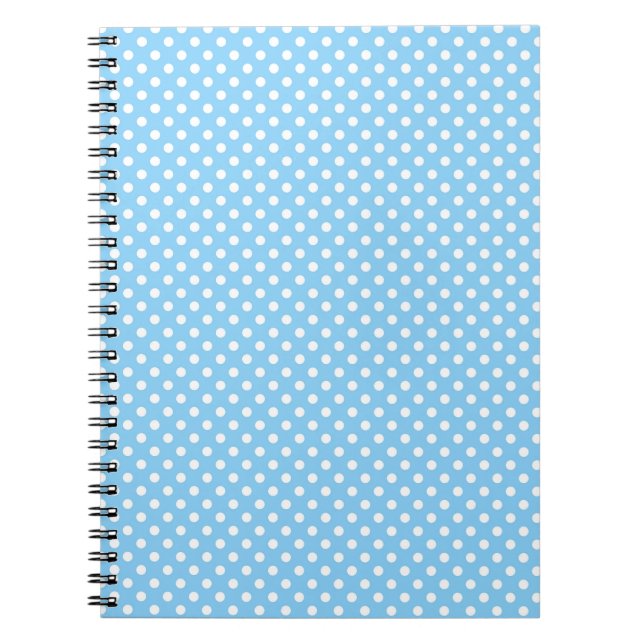 blå mönster med vit polka dots anteckningsbok (Framsidan)