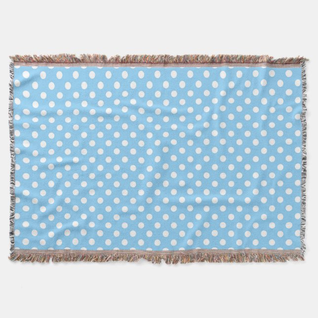 blå mönster med vit polka dots filt (Framsidan)