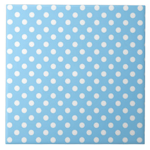 blå mönster med vit polka dots kakelplatta