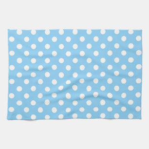 blå mönster med vit polka dots kökshandduk