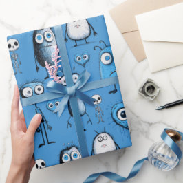 Blå monster presentpapper