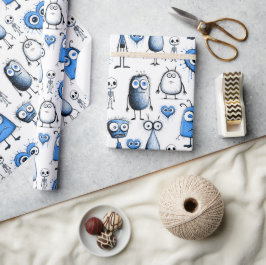 Blå monster presentpapper