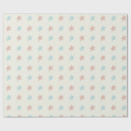 Blå Mönster, röd stjärna Presentpapper