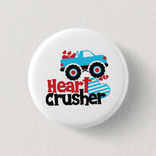 Blå Monstertruck Hjärtkrossar Valentine Knapp