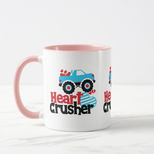 Blå Monstertruck Hjärtkrossare Valentine Mugg (Vänster)