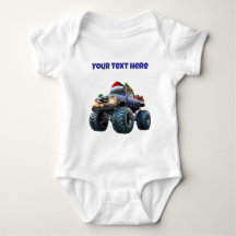 Blå monstertruck redigerbar baby bodysuit