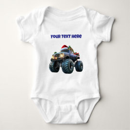 Blå monstertruck redigerbar baby bodysuit t shirt