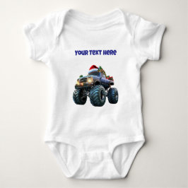 Blå monstertruck redigerbar barnkroppsdräkt t shirt