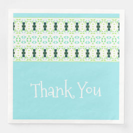 Blå mönstrad med teal accent pappersservett