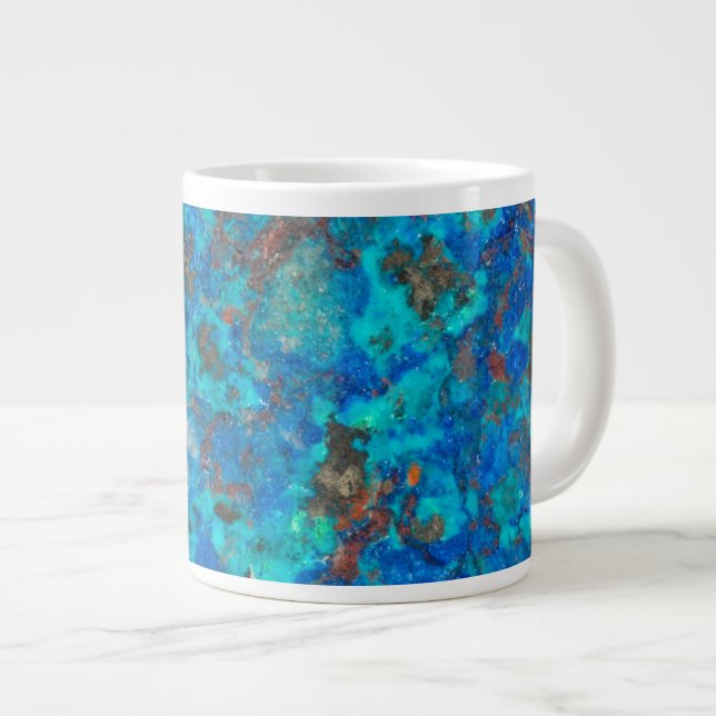 Blå mönstrad Shattuckite Jumbo Mugg (Framsida höger)