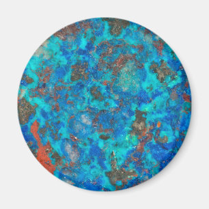Blå mönstrad Shattuckite Magnet