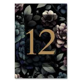 Blå Moody Blommigten Bord 12 Bordsnummer