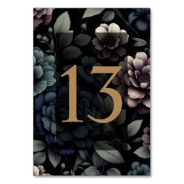 Blå Moody Blommigten Bord 13 Bordsnummer