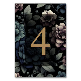 Blå Moody Blommigten Bord 4 Bordsnummer