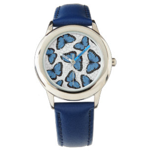 Blå morfo butterflies armbandsur