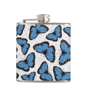 Blå morfo butterflies fickplunta