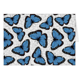 Blå morfo butterflies hälsningskort