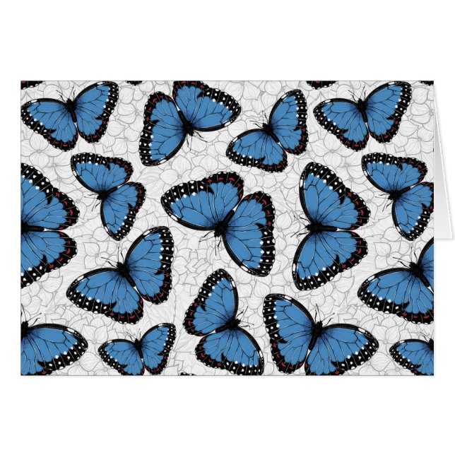 Blå morfo butterflies hälsningskort (Framsidan Horizontal)