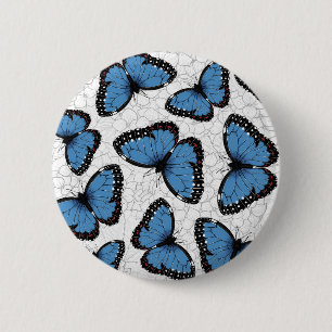 Blå morfo butterflies knapp