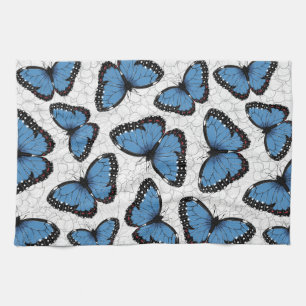 Blå morfo butterflies kökshandduk