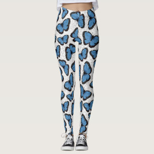 Blå morfo butterflies leggings