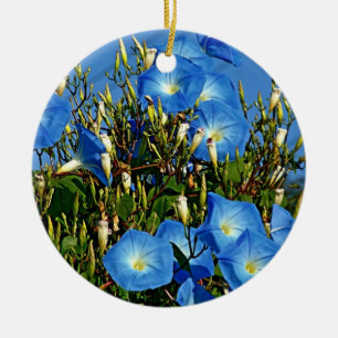 Blå morgon Glory-Ceramic Ornament