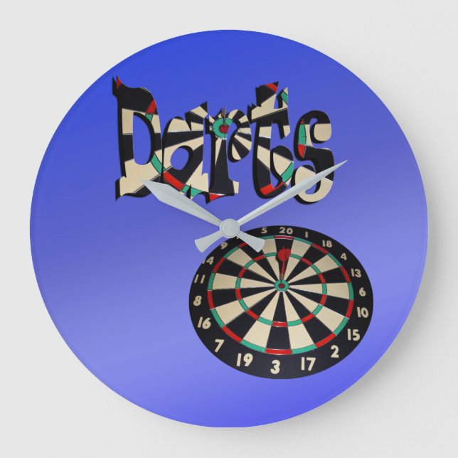 Blå mörka Logotyp Dartboard-design. Stor Klocka (Framsida)