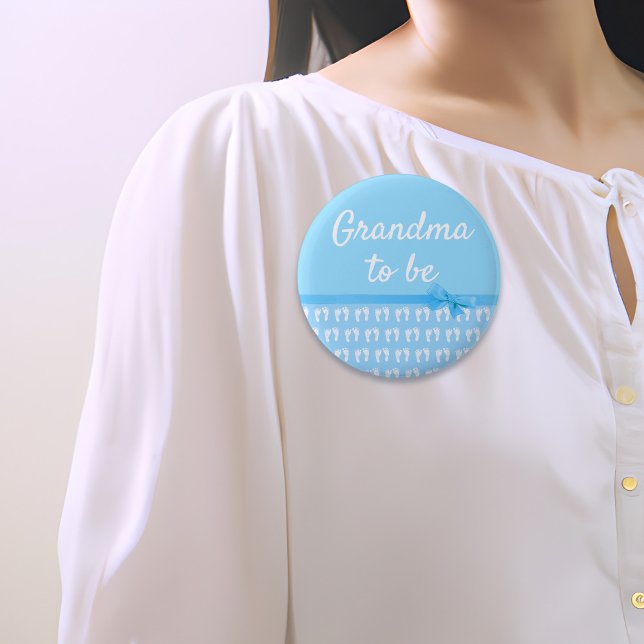 Blå mormor som ska vara fotavtryck, babyknapp knapp (Skapare uppladdad)