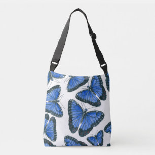 Blå morpho butterfly mönster axelväska