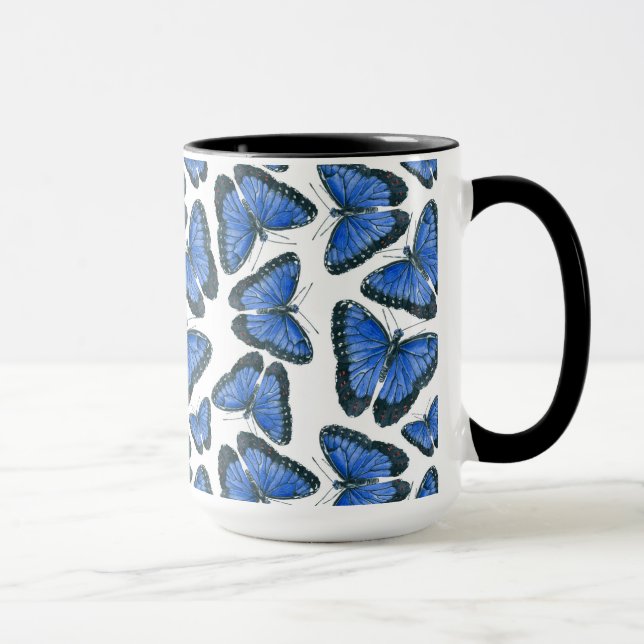 Blå morpho butterfly mönster mugg (Höger)