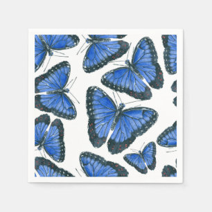 Blå morpho butterfly mönster pappersservett