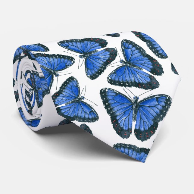 Blå morpho butterfly mönster slips (Rullad)