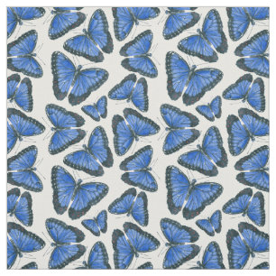 Blå morpho butterfly mönster tyg