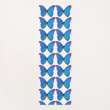 Blå morpho butterfly yoga mat