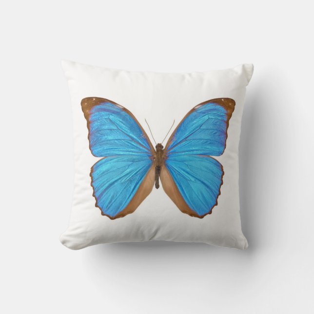 Blå Morpho Fjäril Kudde (Framsida)
