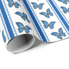 Blå Morpho-rand Presentpapper